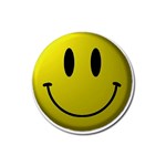 smiley face Rubber Coaster (Round)