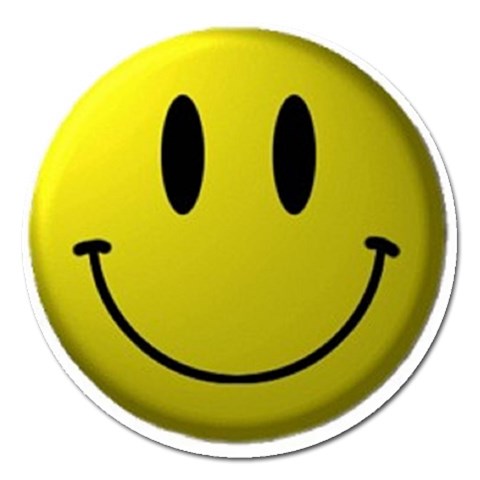 smiley face Magnet 5  (Round) from UrbanLoad.com Front