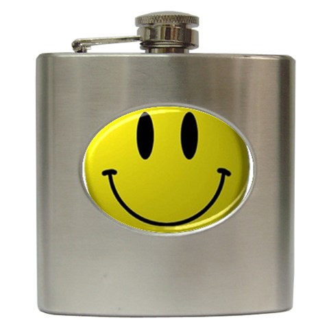 smiley face Hip Flask (6 oz) from UrbanLoad.com Front