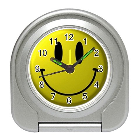 smiley face Travel Alarm Clock from UrbanLoad.com Front