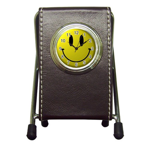 smiley face Pen Holder Desk Clock from UrbanLoad.com Front