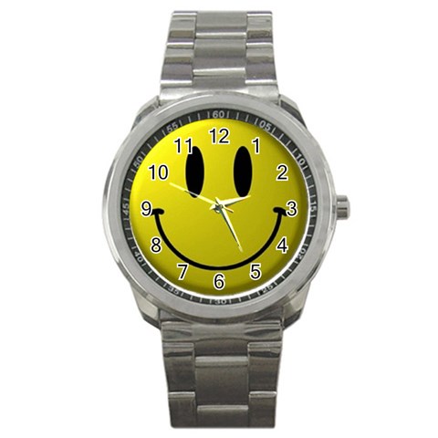 smiley face Sport Metal Watch from UrbanLoad.com Front