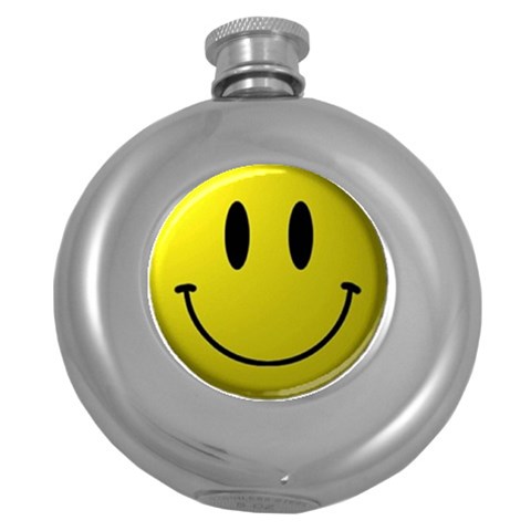 smiley face Hip Flask (5 oz) from UrbanLoad.com Front