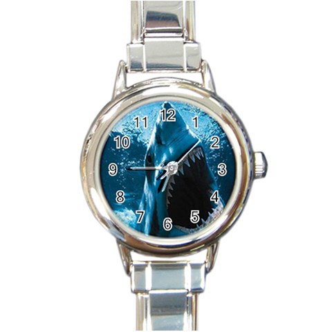 shark Round Italian Charm Watch from UrbanLoad.com Front