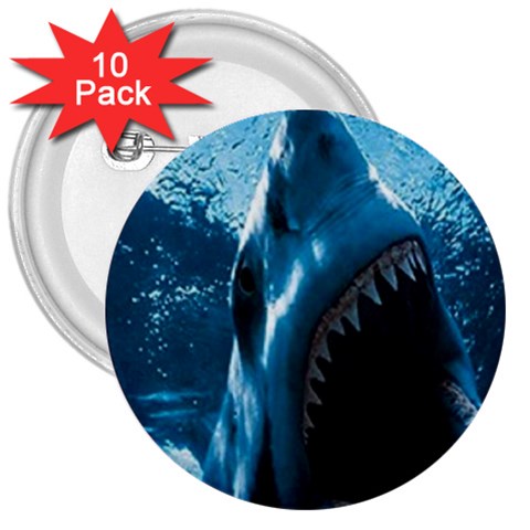 shark 3  Button (10 pack) from UrbanLoad.com Front