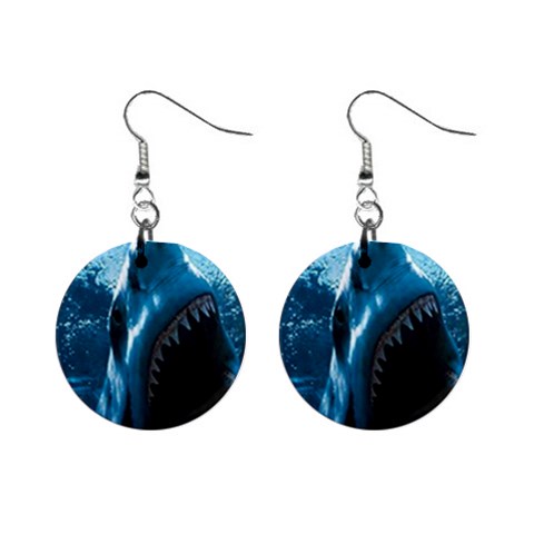 shark 1  Button Earrings from UrbanLoad.com Front