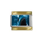 shark Gold Trim Italian Charm (9mm)