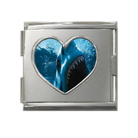 shark Mega Link Heart Italian Charm (18mm) from UrbanLoad.com Front