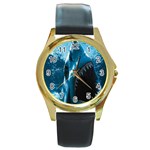 shark Round Gold Metal Watch