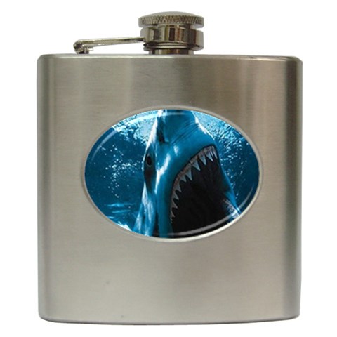 shark Hip Flask (6 oz) from UrbanLoad.com Front