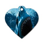 shark Dog Tag Heart (One Side)