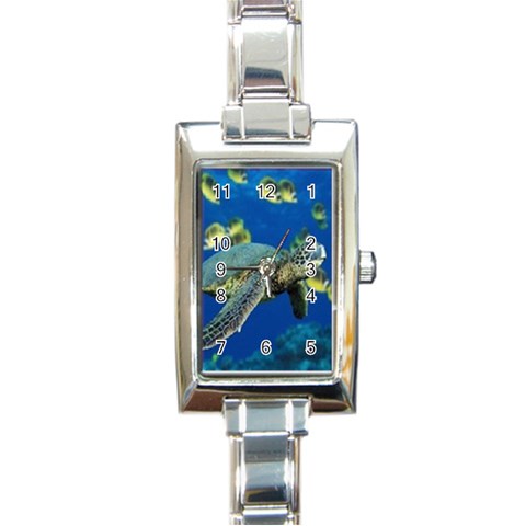 sea turtle Rectangular Italian Charm Watch from UrbanLoad.com Front