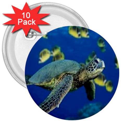 sea turtle 3  Button (10 pack) from UrbanLoad.com Front