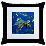 sea turtle Throw Pillow Case (Black)