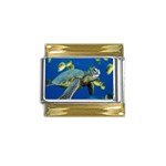 sea turtle Gold Trim Italian Charm (9mm)