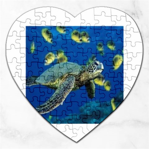 sea turtle Jigsaw Puzzle (Heart) from UrbanLoad.com Front