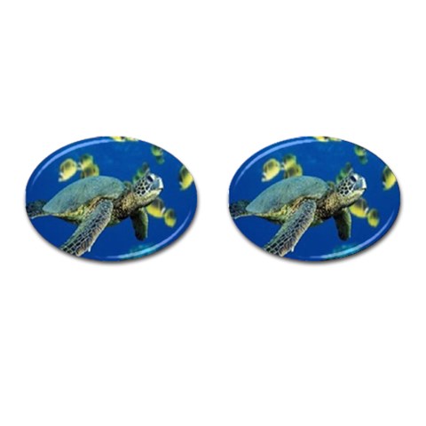 sea turtle Cufflinks (Oval) from UrbanLoad.com Front(Pair)