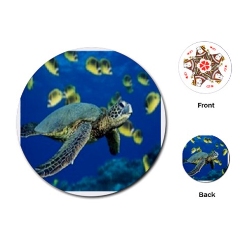 sea turtle Playing Cards (Round) from UrbanLoad.com Front