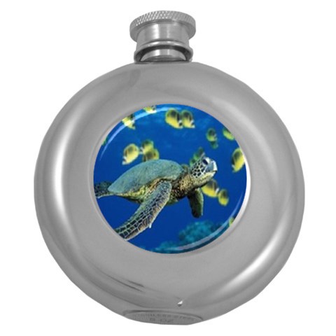 sea turtle Hip Flask (5 oz) from UrbanLoad.com Front