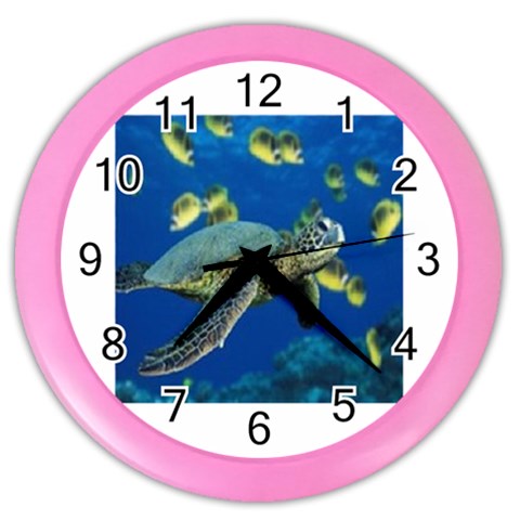sea turtle Color Wall Clock from UrbanLoad.com Front