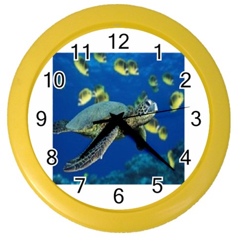 sea turtle Color Wall Clock from UrbanLoad.com Front