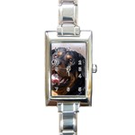 rottweiler Rectangular Italian Charm Watch