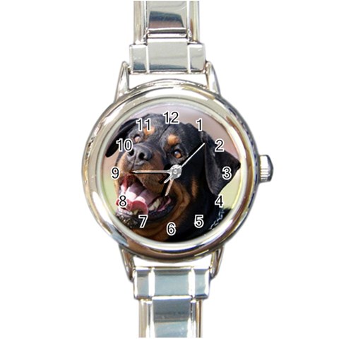 rottweiler Round Italian Charm Watch from UrbanLoad.com Front