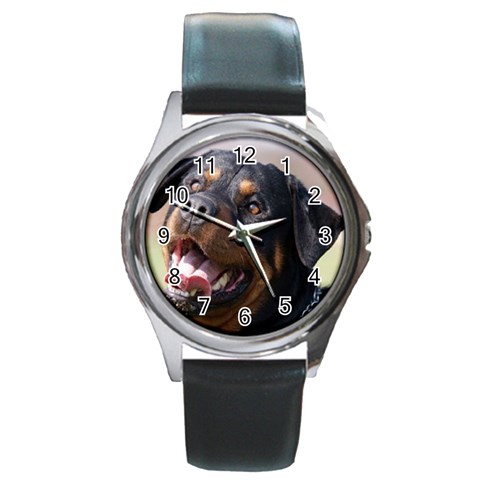 rottweiler Round Metal Watch from UrbanLoad.com Front