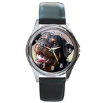 rottweiler Round Metal Watch