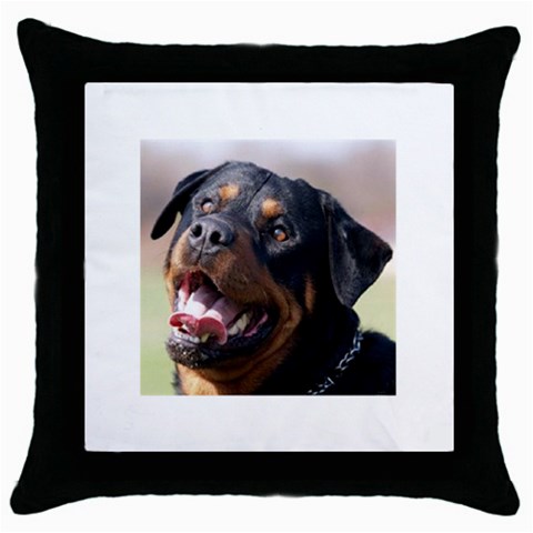 rottweiler Throw Pillow Case (Black) from UrbanLoad.com Front