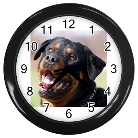 rottweiler Wall Clock (Black) from UrbanLoad.com Front