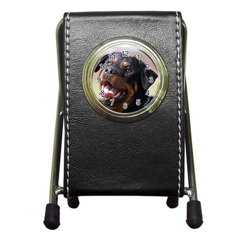 rottweiler Pen Holder Desk Clock from UrbanLoad.com Front