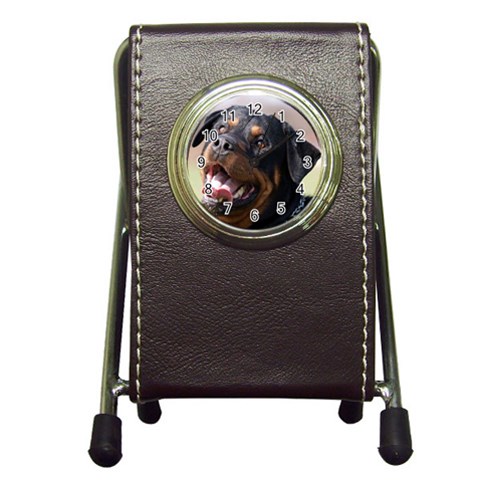 rottweiler Pen Holder Desk Clock from UrbanLoad.com Front