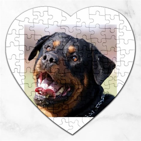rottweiler Jigsaw Puzzle (Heart) from UrbanLoad.com Front