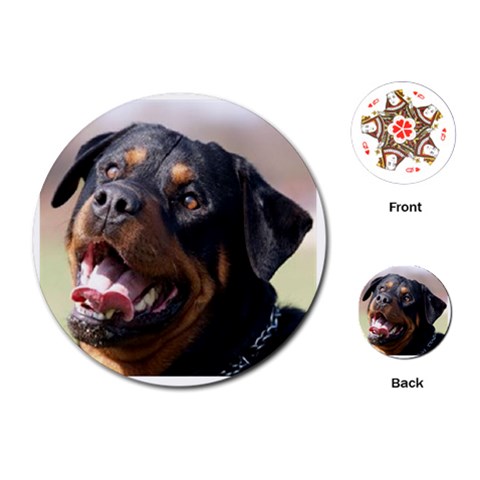 rottweiler Playing Cards (Round) from UrbanLoad.com Front
