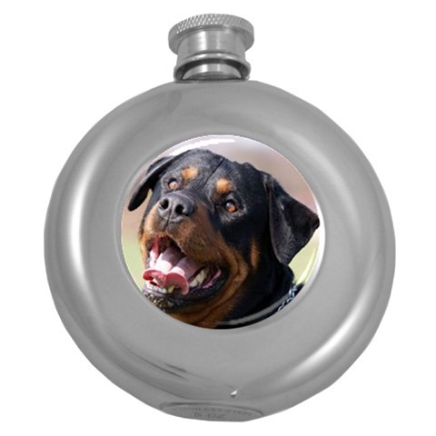 rottweiler Hip Flask (5 oz) from UrbanLoad.com Front