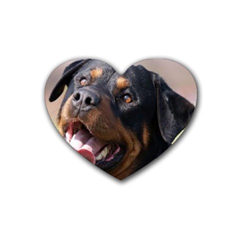 rottweiler Rubber Coaster (Heart) from UrbanLoad.com Front