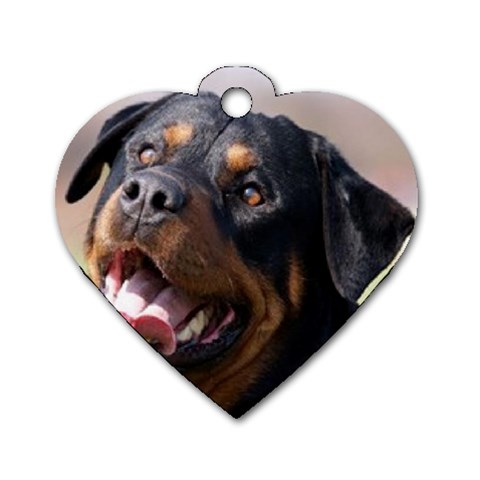 rottweiler Dog Tag Heart (One Side) from UrbanLoad.com Front