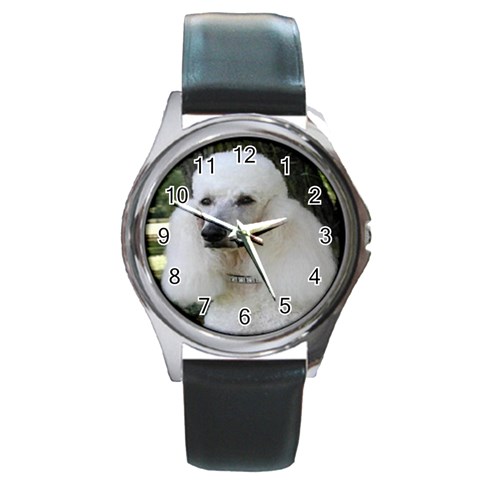 poodle 2 Round Metal Watch from UrbanLoad.com Front