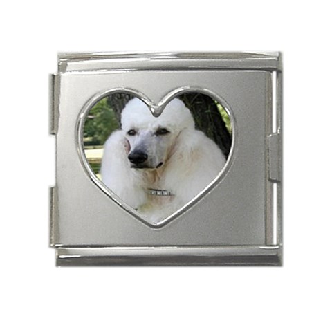 poodle 2 Mega Link Heart Italian Charm (18mm) from UrbanLoad.com Front