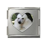 poodle 2 Mega Link Heart Italian Charm (18mm)