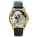 poodle 2 Round Gold Metal Watch