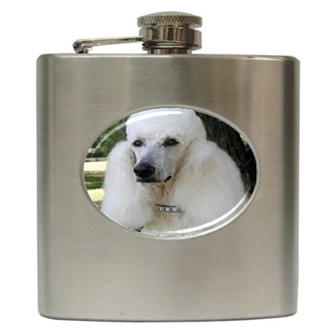 poodle 2 Hip Flask (6 oz) from UrbanLoad.com Front