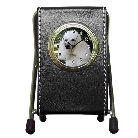 poodle 2 Pen Holder Desk Clock from UrbanLoad.com Front