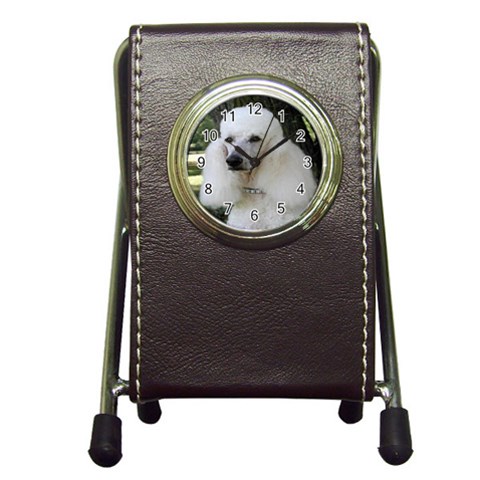 poodle 2 Pen Holder Desk Clock from UrbanLoad.com Front