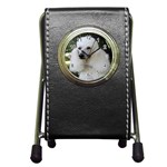 poodle 2 Pen Holder Desk Clock