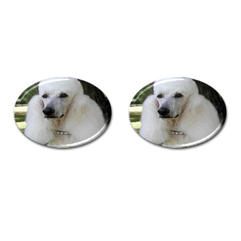 poodle 2 Cufflinks (Oval) from UrbanLoad.com Front(Pair)