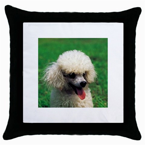 poodle Throw Pillow Case (Black) from UrbanLoad.com Front