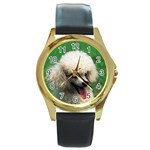 poodle Round Gold Metal Watch