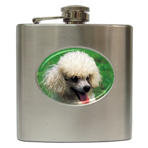 poodle Hip Flask (6 oz) from UrbanLoad.com Front